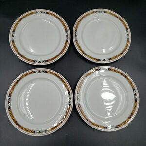 Art Deco Dinner Plates 9" Bailey Walker Vitrified China Vtg Restaurant Ware 4 PC